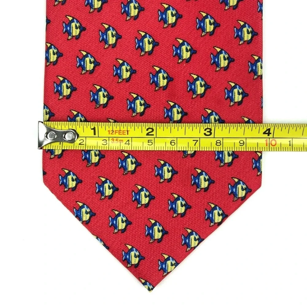 Utopia Men's Tie Handmade Red Yellow Fish Ocean Sea Life Animal Necktie 57
